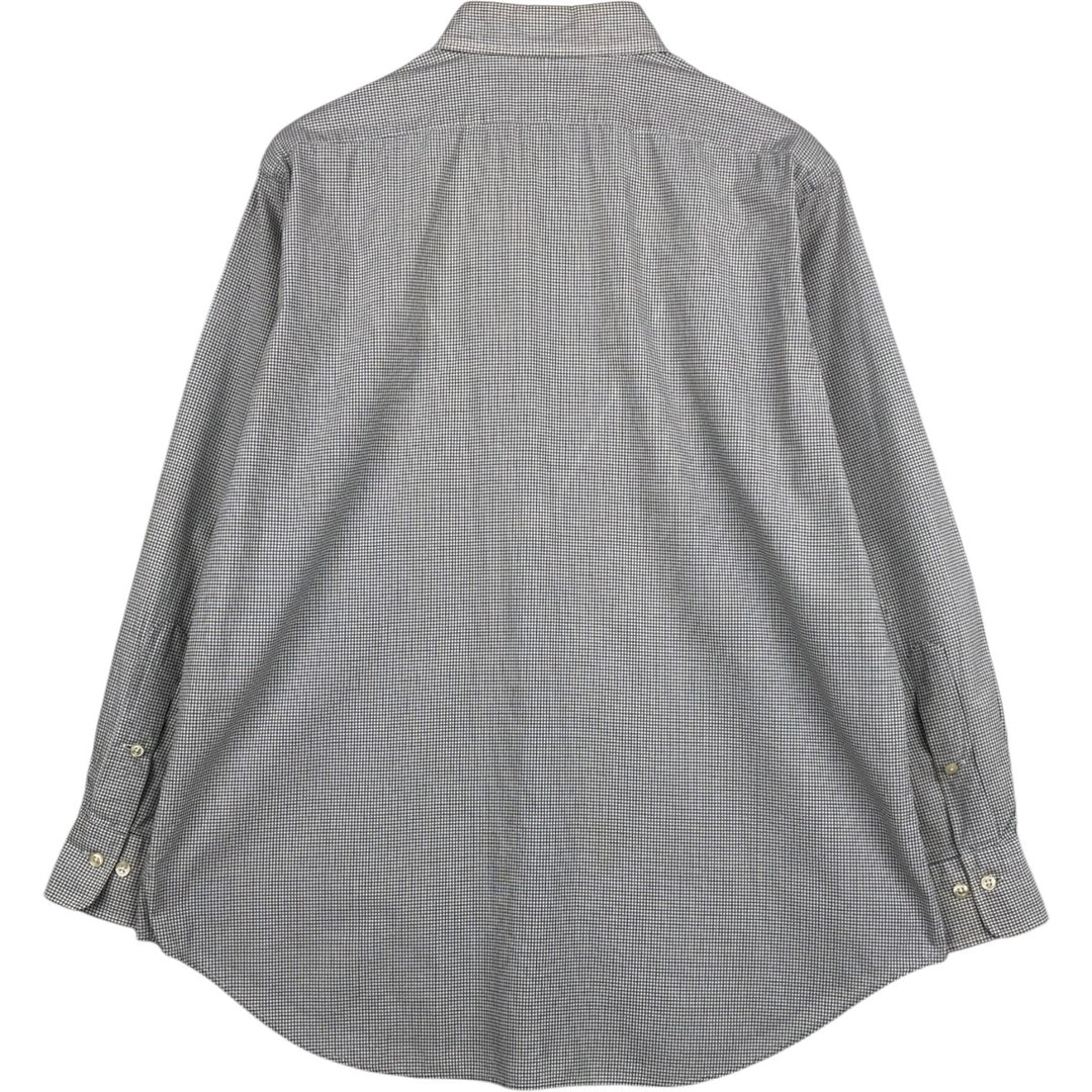 Ralph Lauren POLO by Ralph Lauren ALCOTT Check Pattern Long-Sleeve Cotton Check Shirt, Men's Size XL (approx.) cotton white type Vintage Second Hand