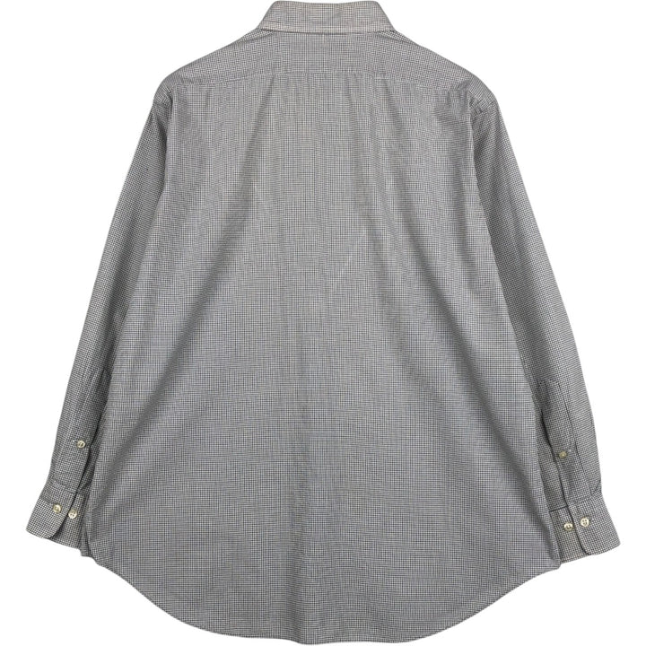 Ralph Lauren POLO by Ralph Lauren ALCOTT Check Pattern Long-Sleeve Cotton Check Shirt, Men's Size XL (approx.) cotton white type Vintage Second Hand