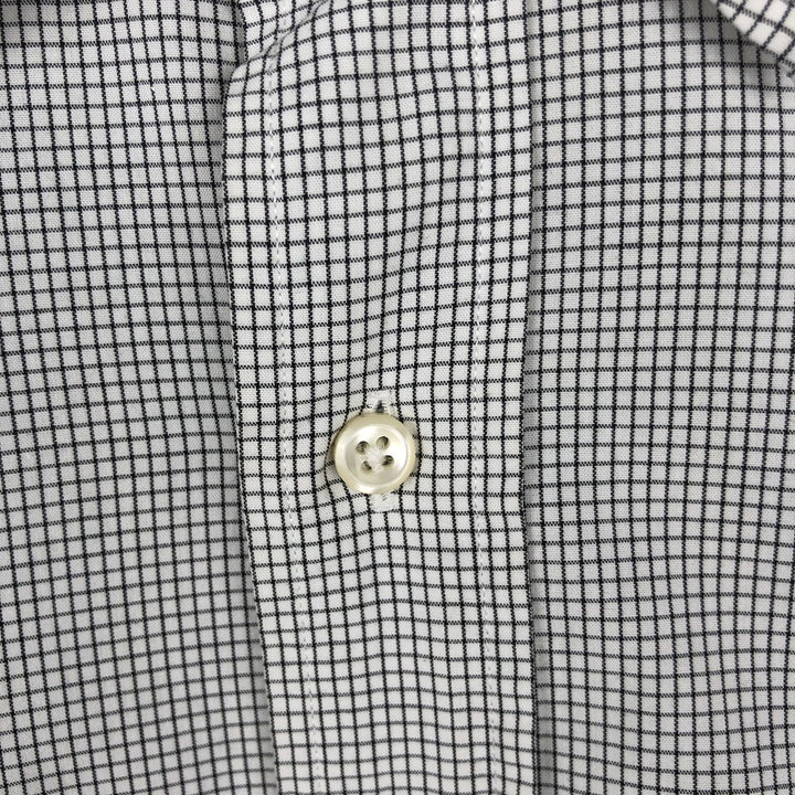 Ralph Lauren POLO by Ralph Lauren ALCOTT Check Pattern Long-Sleeve Cotton Check Shirt, Men's Size XL (approx.) cotton white type Vintage Second Hand