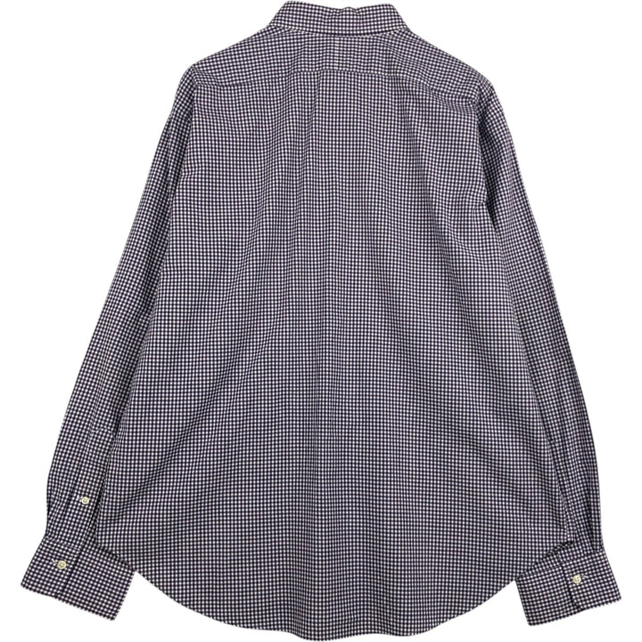 Ralph Lauren POLO by Ralph Lauren Gingham Check Long-Sleeve Check Shirt, Men's Size XL (approx.) cotton purple type Vintage Second Hand