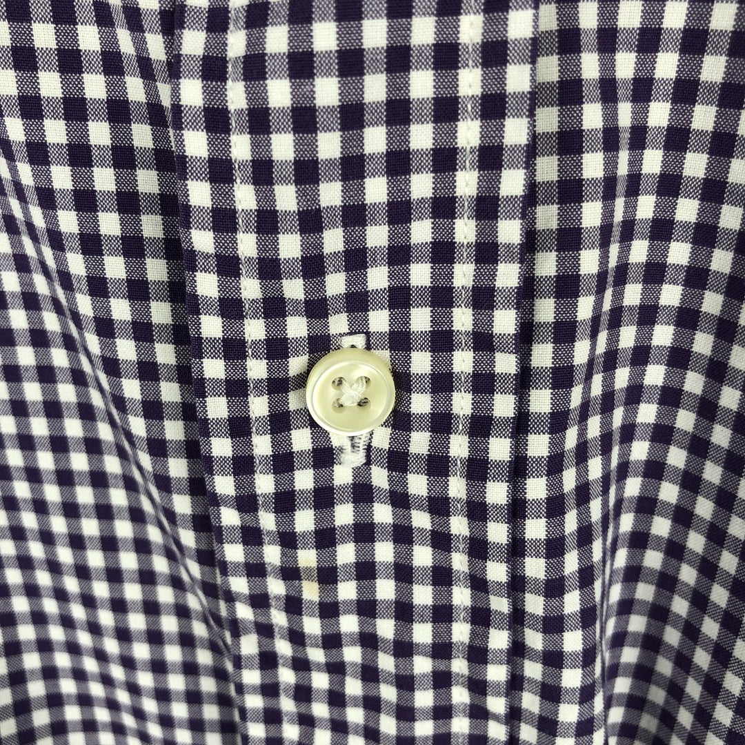 Ralph Lauren POLO by Ralph Lauren Gingham Check Long-Sleeve Check Shirt, Men's Size XL (approx.) cotton purple type Vintage Second Hand