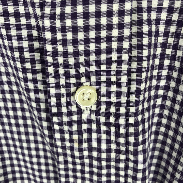 Ralph Lauren POLO by Ralph Lauren Gingham Check Long-Sleeve Check Shirt, Men's Size XL (approx.) cotton purple type Vintage Second Hand
