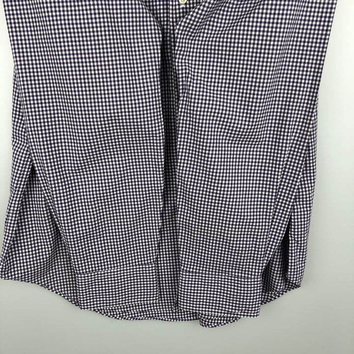 Ralph Lauren POLO by Ralph Lauren Gingham Check Long-Sleeve Check Shirt, Men's Size XL (approx.) cotton purple type Vintage Second Hand
