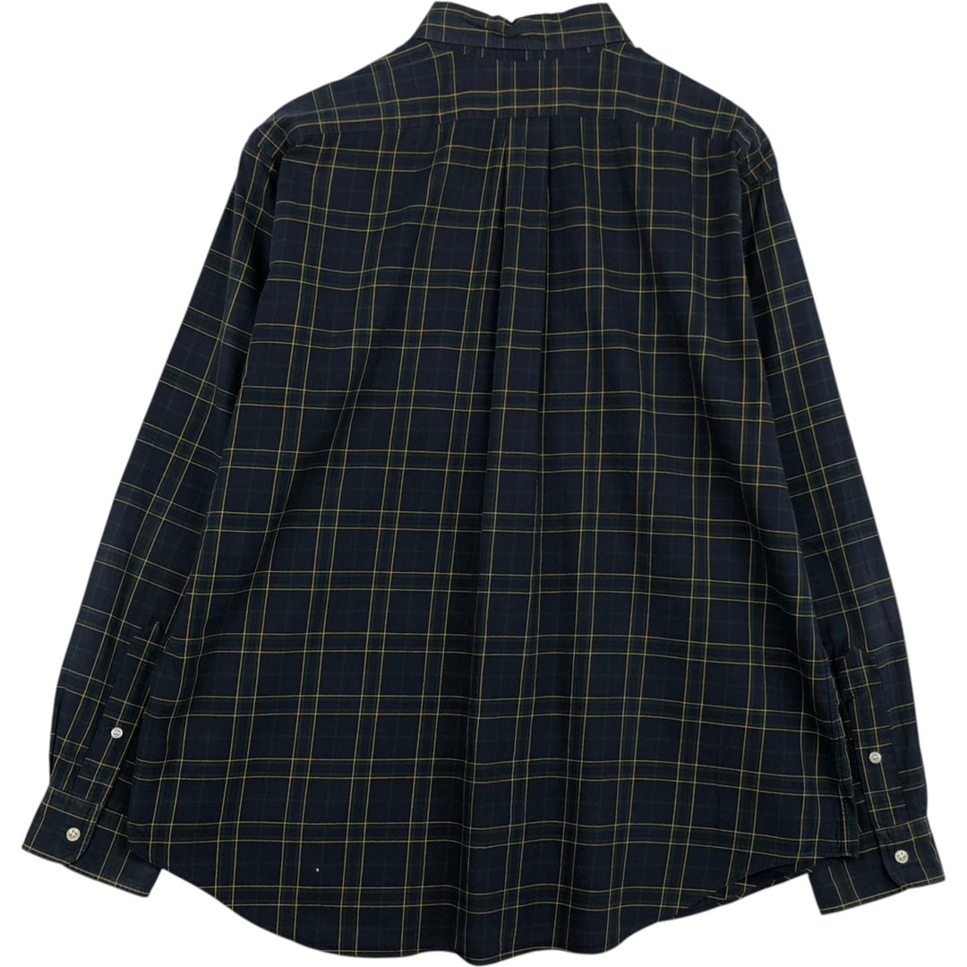 Ralph Lauren Classic Fit Long Sleeve Button Down Check Shirt Men's XL cotton dark green Vintage Second Hand