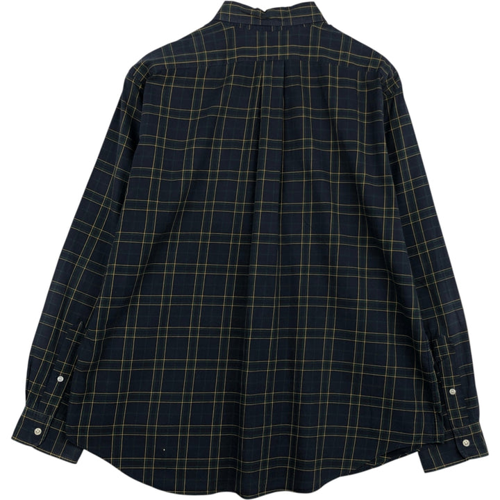 Ralph Lauren Classic Fit Long Sleeve Button Down Check Shirt Men's XL cotton dark green Vintage Second Hand