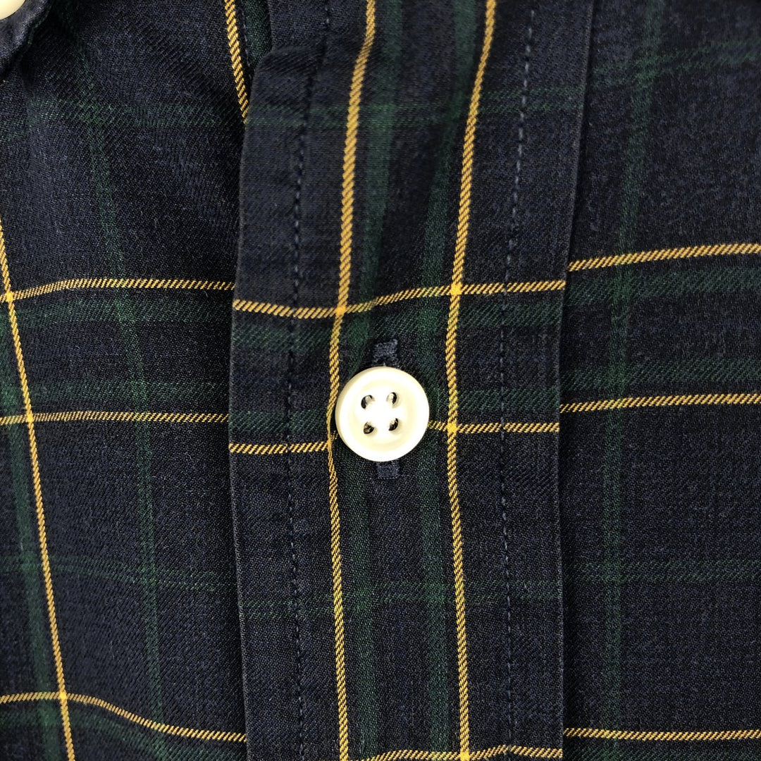 Ralph Lauren Classic Fit Long Sleeve Button Down Check Shirt Men's XL cotton dark green Vintage Second Hand