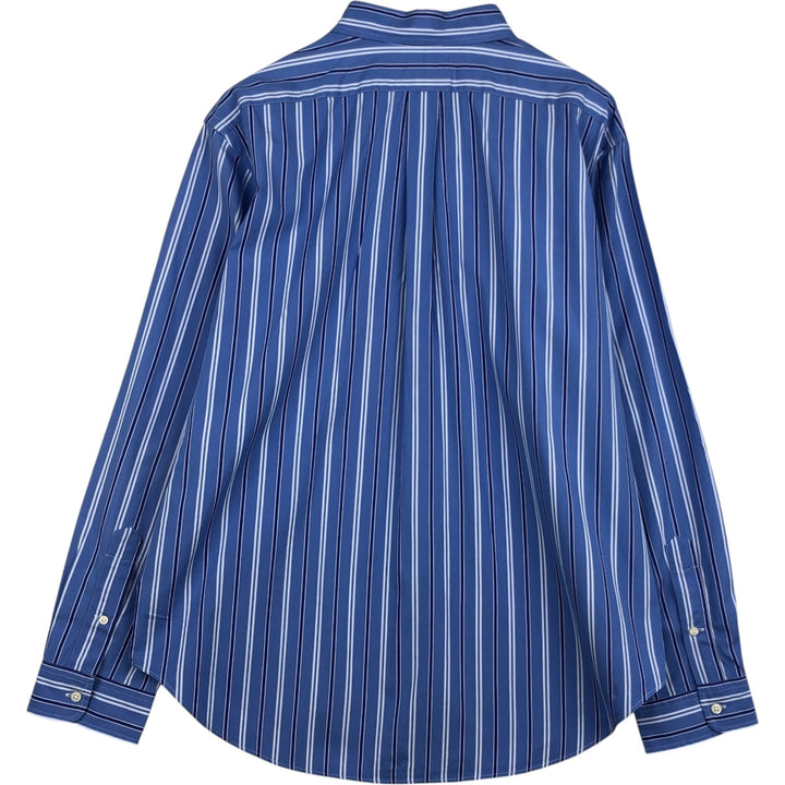 Ralph Lauren Stripe Pattern Multi-Striped Long-Sleeve Button-Down Stripe Shirt, Men's Size XL (approx.) cotton Blue type light blue Vintage Second Hand