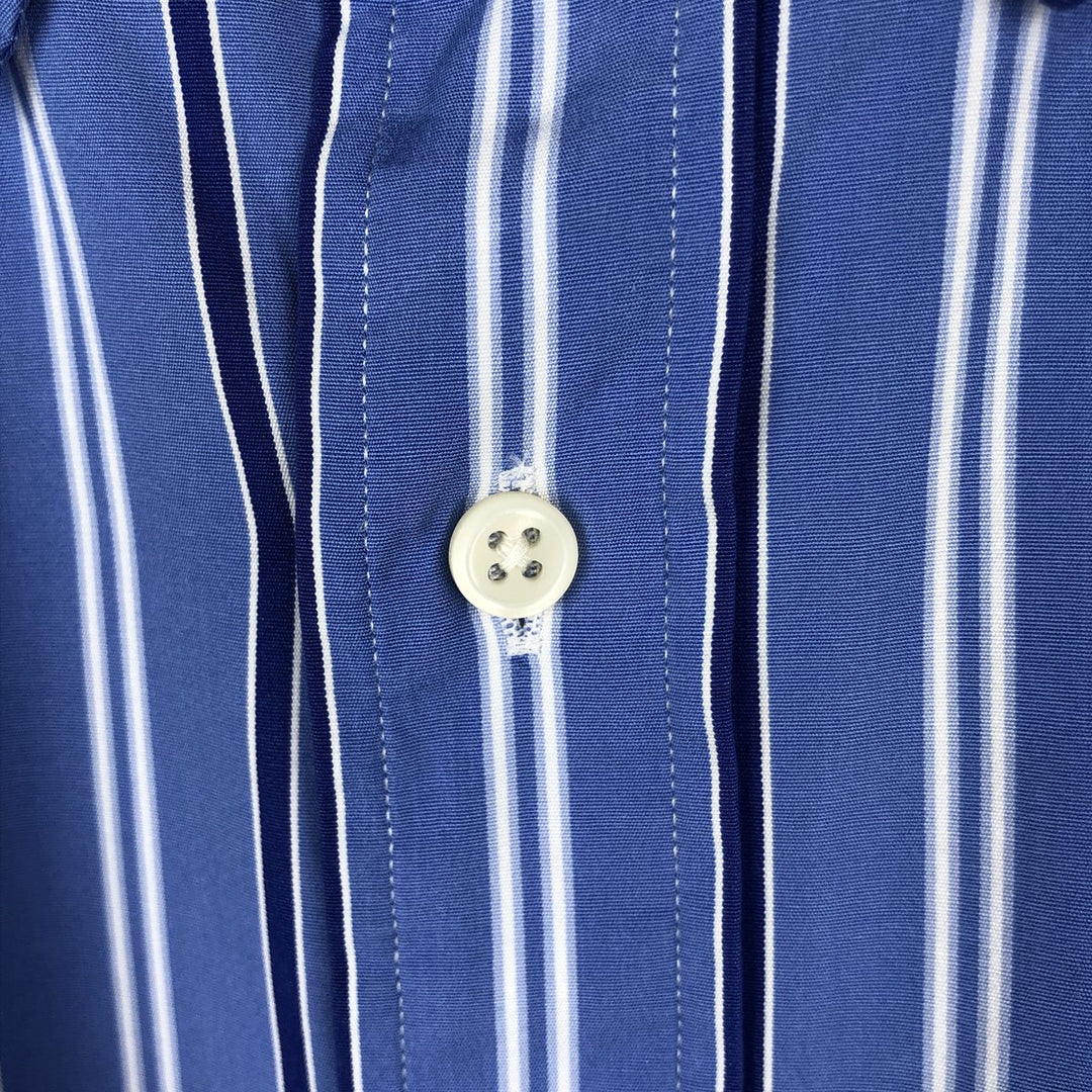 Ralph Lauren Stripe Pattern Multi-Striped Long-Sleeve Button-Down Stripe Shirt, Men's Size XL (approx.) cotton Blue type light blue Vintage Second Hand