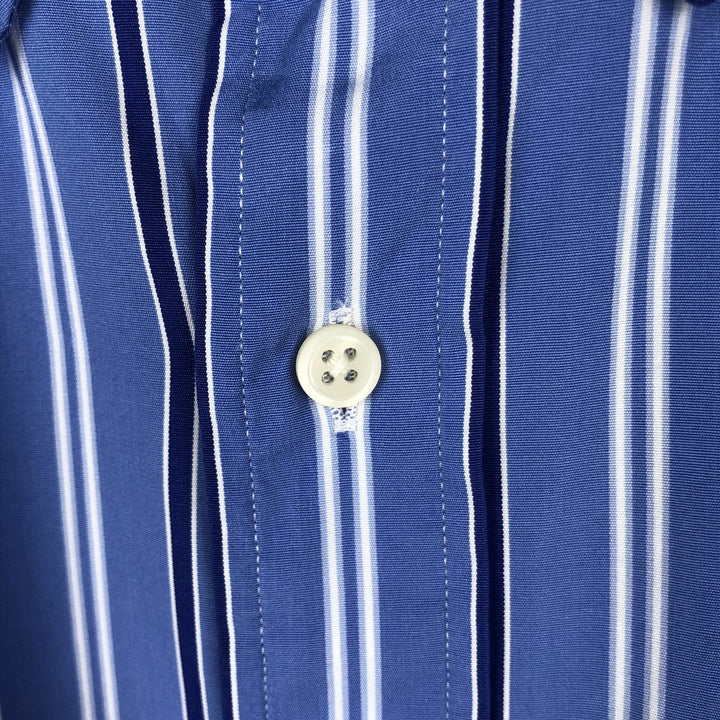 Ralph Lauren Stripe Pattern Multi-Striped Long-Sleeve Button-Down Stripe Shirt, Men's Size XL (approx.) cotton Blue type light blue Vintage Second Hand