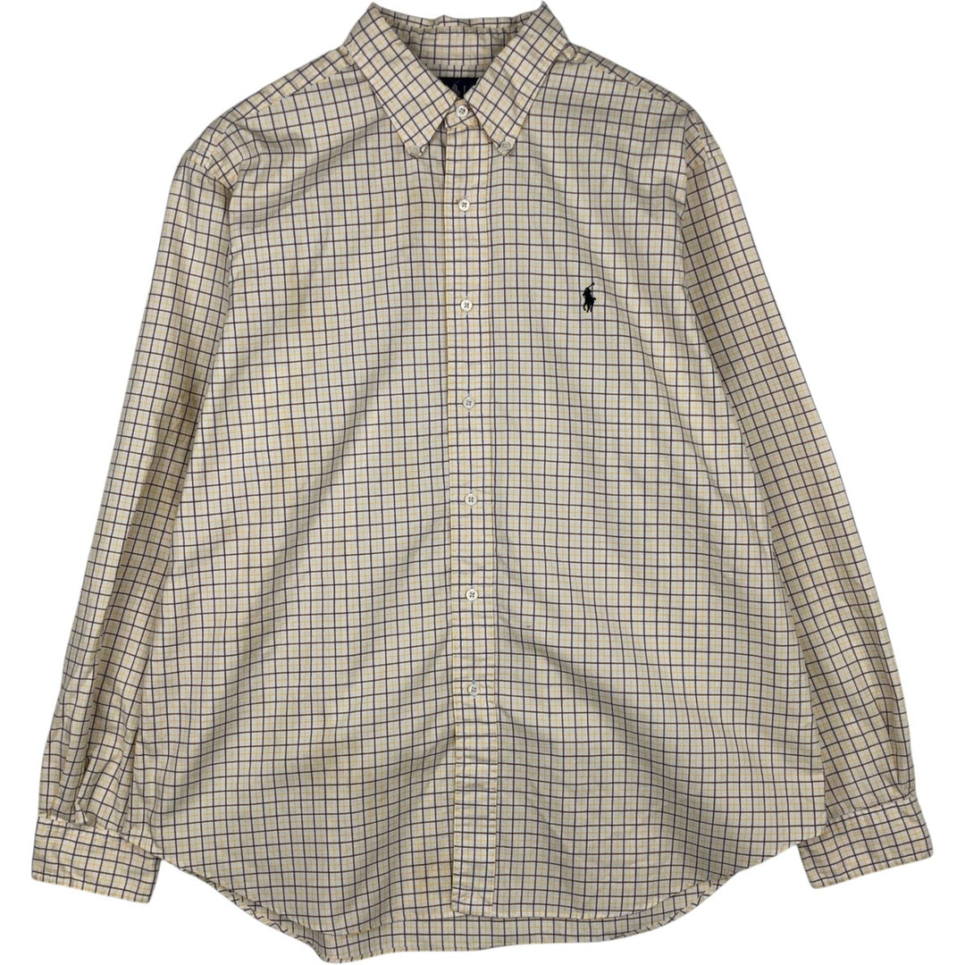 Ralph Lauren Classic Fit Long Sleeve Button Down Check Shirt Men's XL cotton white type Vintage Second Hand
