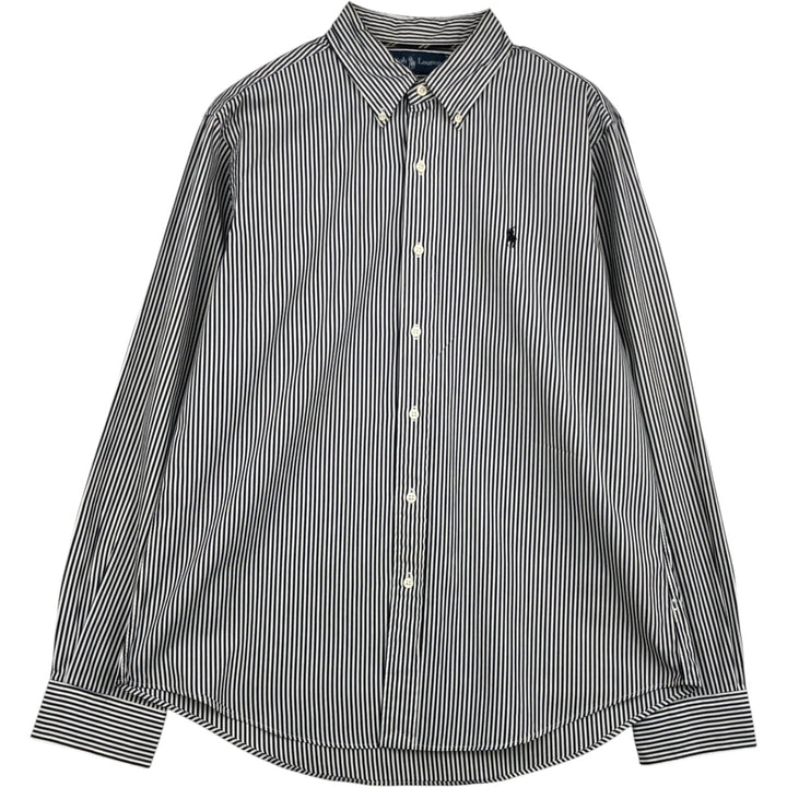 Ralph Lauren Custom Fit Multi-Stripe Long Sleeve Button-Down Striped Shirt, Men's Size L cotton white type Vintage Second Hand