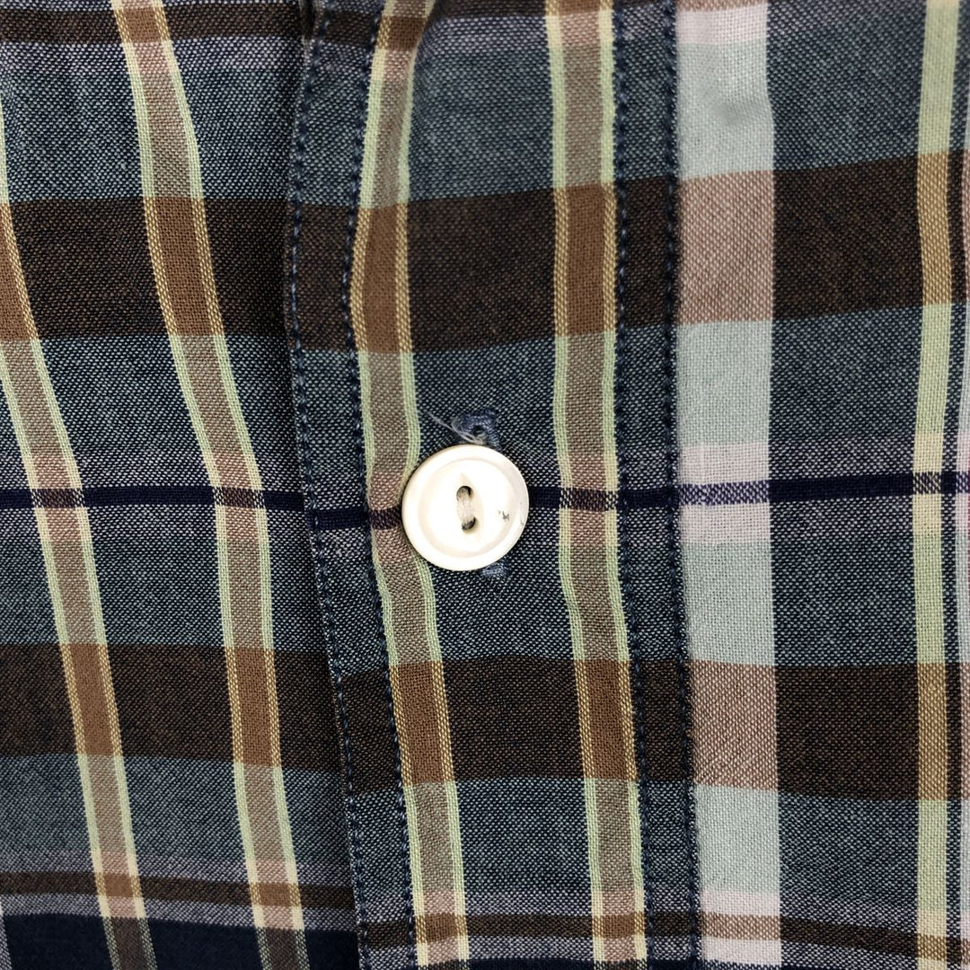 Ralph Lauren POLO by Ralph Lauren long sleeve cotton check shirt, men's size L cotton navy blue type Vintage Second Hand