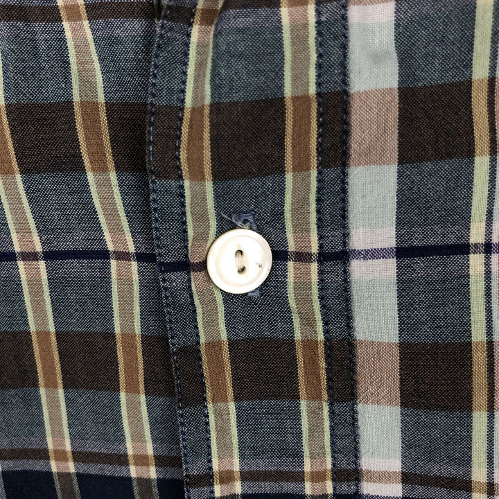 Ralph Lauren POLO by Ralph Lauren long sleeve cotton check shirt, men's size L cotton navy blue type Vintage Second Hand
