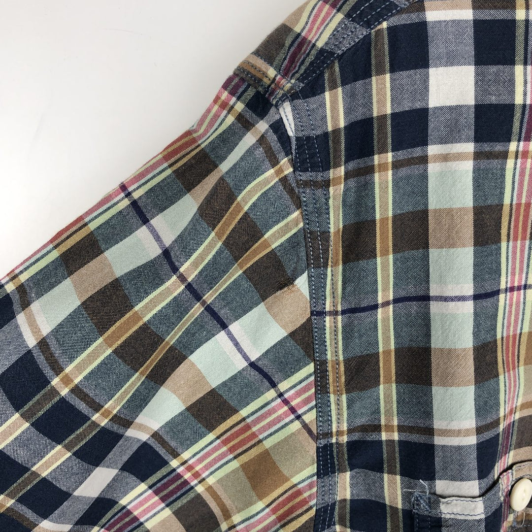 Ralph Lauren POLO by Ralph Lauren long sleeve cotton check shirt, men's size L cotton navy blue type Vintage Second Hand