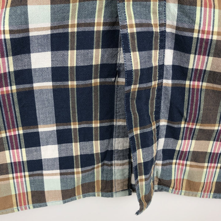 Ralph Lauren POLO by Ralph Lauren long sleeve cotton check shirt, men's size L cotton navy blue type Vintage Second Hand