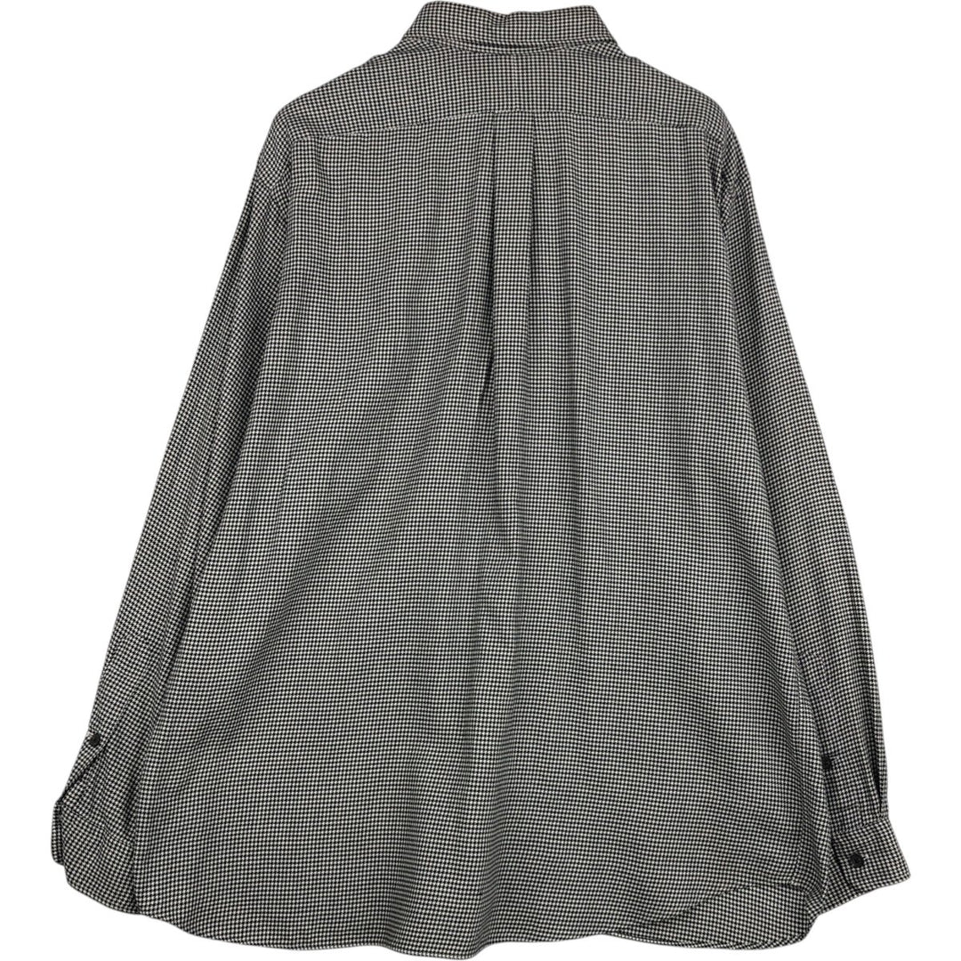 Ralph Lauren x Polo Golf Benford Houndstooth Pattern Long-Sleeve Cotton Shirt, Men's Size XL (approx.) cotton black type Vintage Second Hand