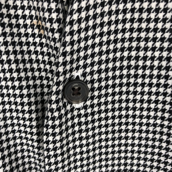 Ralph Lauren x Polo Golf Benford Houndstooth Pattern Long-Sleeve Cotton Shirt, Men's Size XL (approx.) cotton black type Vintage Second Hand