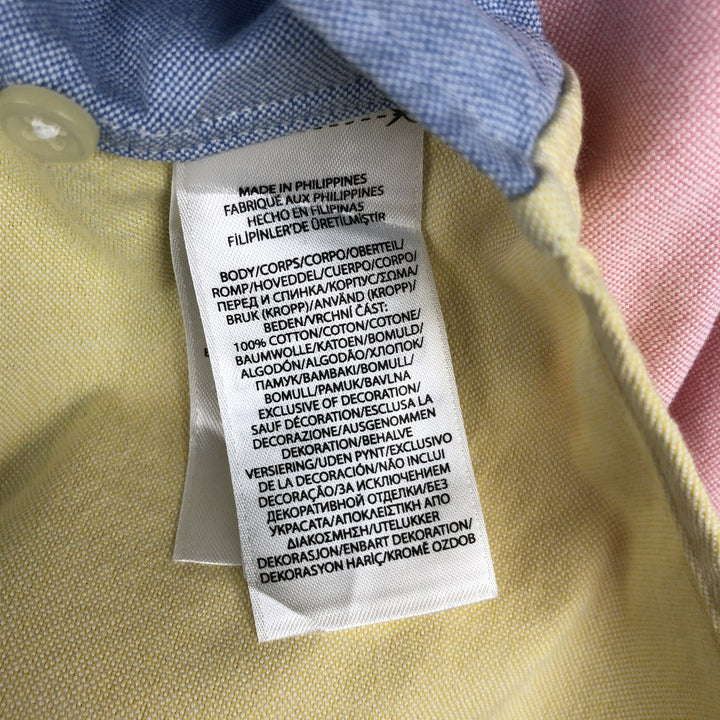 Ralph Lauren Crazy Pattern Long-Sleeve Button-Down Striped Shirt, Men's Size XXXL (approx.) cotton Blue type light blue Vintage Second Hand