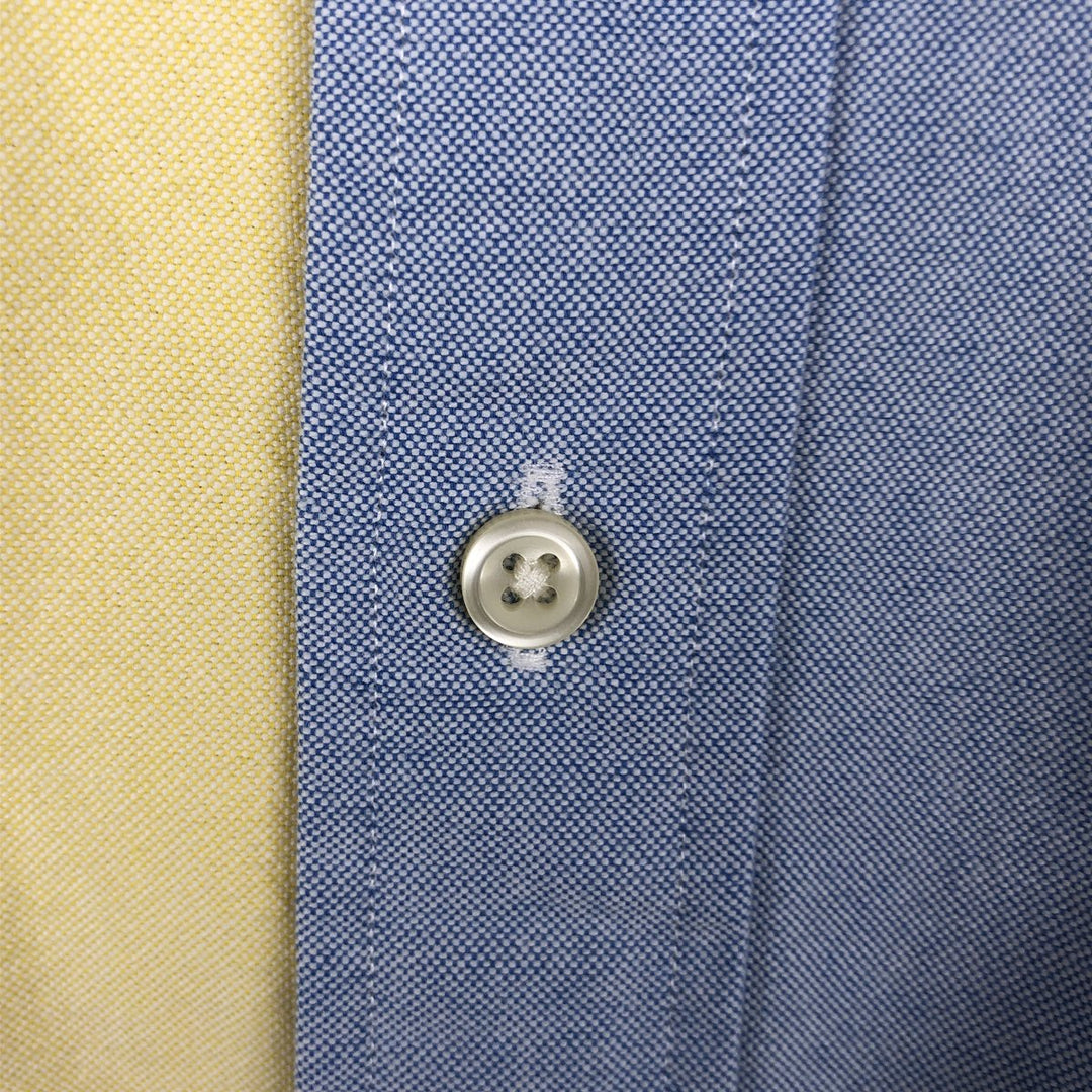 Ralph Lauren Crazy Pattern Long-Sleeve Button-Down Striped Shirt, Men's Size XXXL (approx.) cotton Blue type light blue Vintage Second Hand