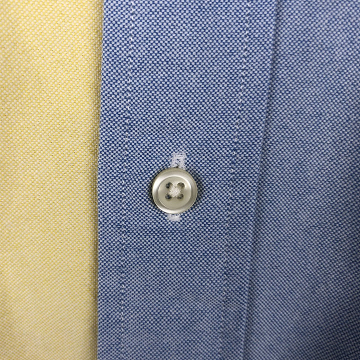 Ralph Lauren Crazy Pattern Long-Sleeve Button-Down Striped Shirt, Men's Size XXXL (approx.) cotton Blue type light blue Vintage Second Hand