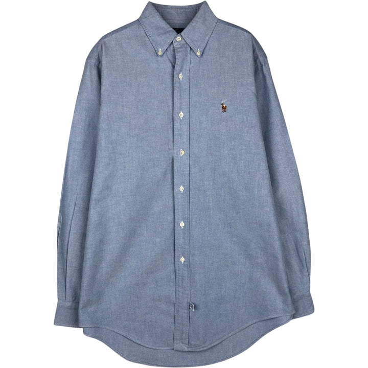 Ralph Lauren long sleeve button down shirt, men's size M cotton Blue type light blue Vintage Second Hand
