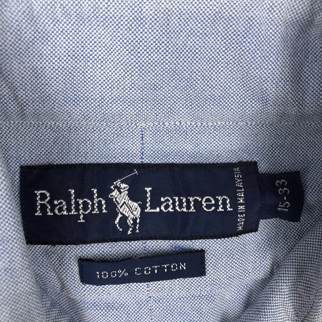 Ralph Lauren long sleeve button down shirt, men's size M cotton Blue type light blue Vintage Second Hand