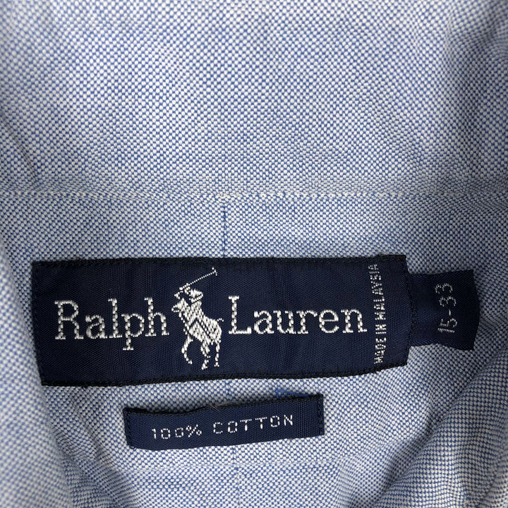 Ralph Lauren long sleeve button down shirt, men's size M cotton Blue type light blue Vintage Second Hand