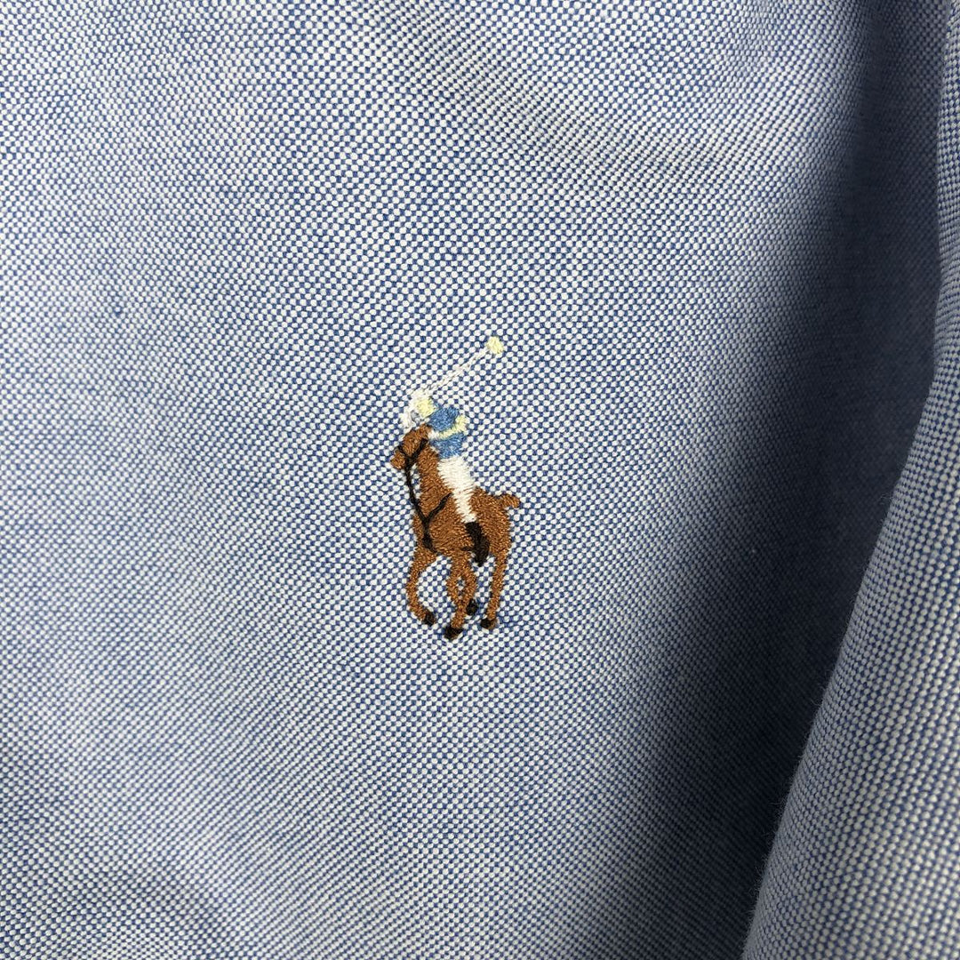 Ralph Lauren long sleeve button down shirt, men's size M cotton Blue type light blue Vintage Second Hand
