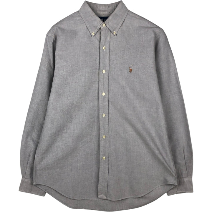 Ralph Lauren Classic Fit Long Sleeve Button Down Shirt, Men's Size L cotton gray type Vintage Second Hand