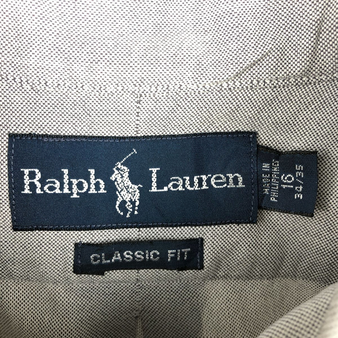 Ralph Lauren Classic Fit Long Sleeve Button Down Shirt, Men's Size L cotton gray type Vintage Second Hand