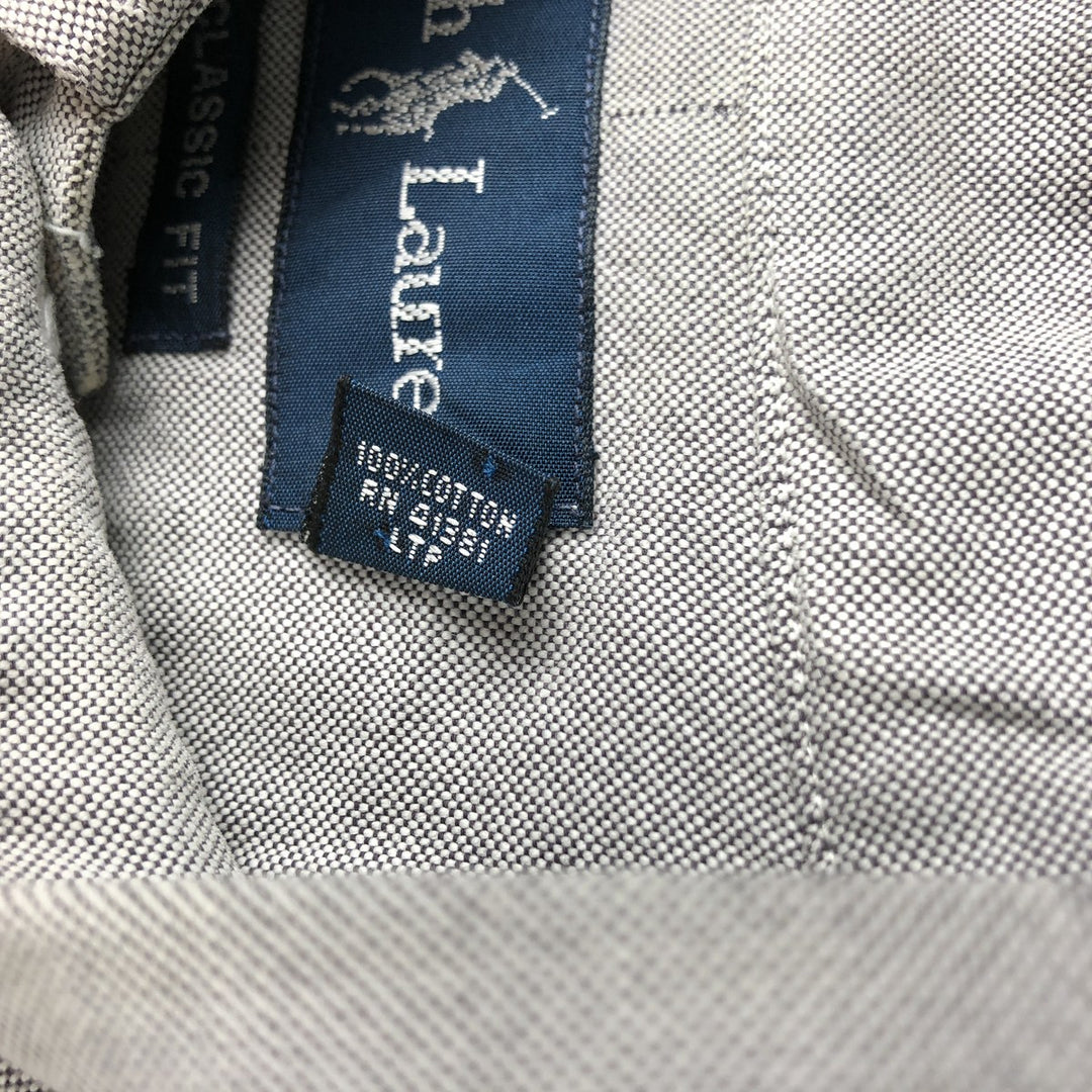 Ralph Lauren Classic Fit Long Sleeve Button Down Shirt, Men's Size L cotton gray type Vintage Second Hand