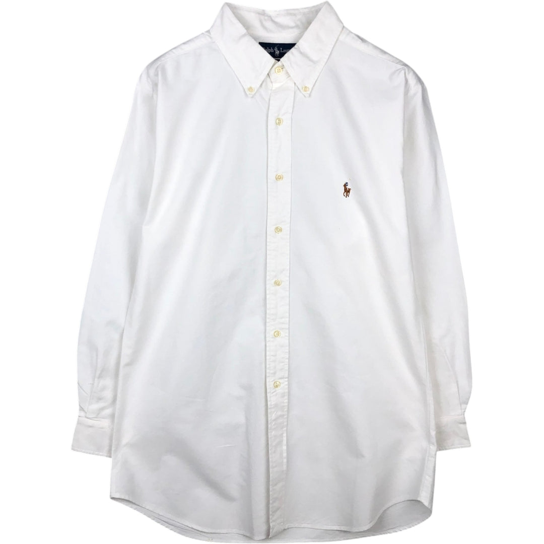 Ralph Lauren YARMOUTH Long-Sleeve Cotton Shirt, Men's Size XL (approx.) cotton white type Vintage Second Hand