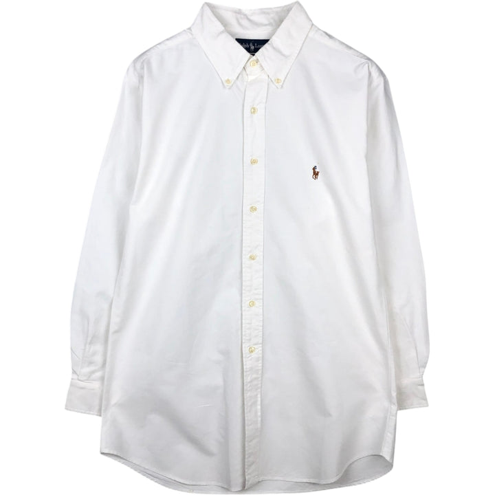 Ralph Lauren YARMOUTH Long-Sleeve Cotton Shirt, Men's Size XL (approx.) cotton white type Vintage Second Hand