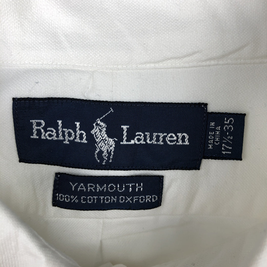 Ralph Lauren YARMOUTH Long-Sleeve Cotton Shirt, Men's Size XL (approx.) cotton white type Vintage Second Hand
