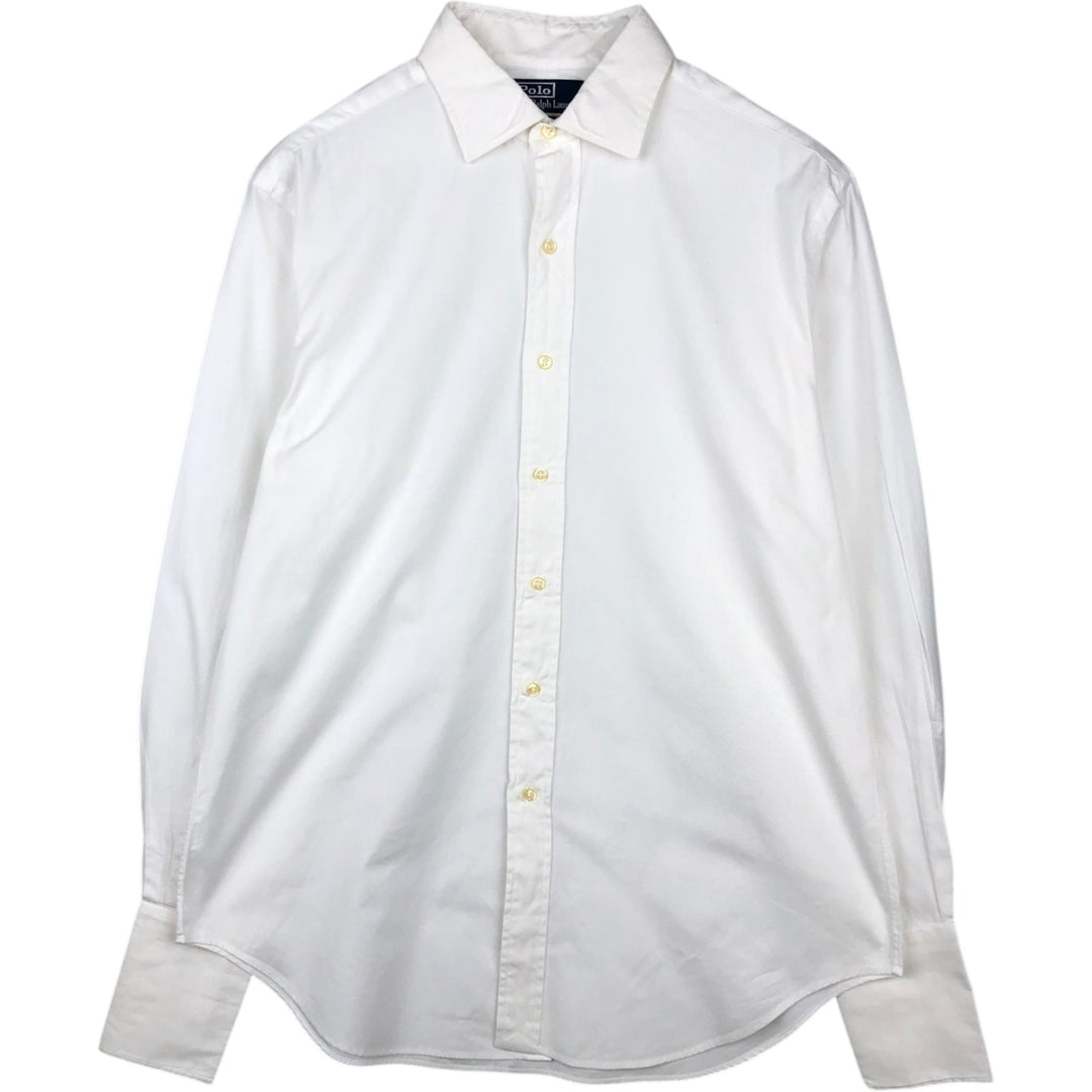 Ralph Lauren PHILIP Long-Sleeve Cotton Shirt with Cuffs, Men's Size L (approx.) cotton white type Vintage Second Hand