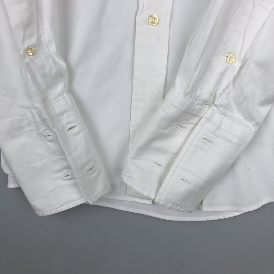 Ralph Lauren PHILIP Long-Sleeve Cotton Shirt with Cuffs, Men's Size L (approx.) cotton white type Vintage Second Hand