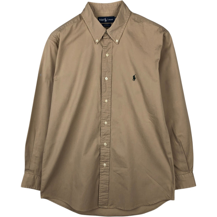 Ralph Lauren BLAKE long sleeve button down shirt, men's size L cotton Beige type Vintage Second Hand