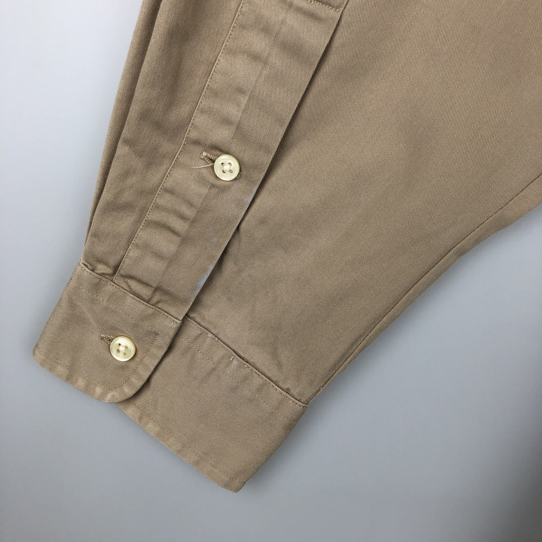 Ralph Lauren BLAKE long sleeve button down shirt, men's size L cotton Beige type Vintage Second Hand
