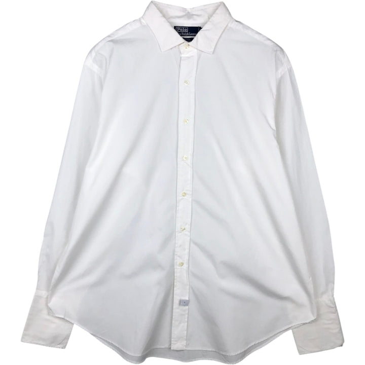 Ralph Lauren ESTATE Long-Sleeve Cotton Shirt with Cuffs, Men's Size XL (approx.) cotton white type Vintage Second Hand