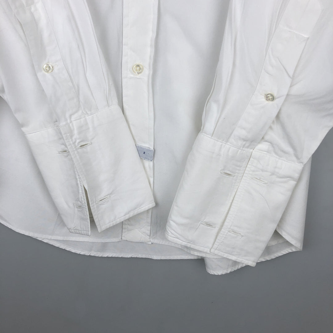 Ralph Lauren ESTATE Long-Sleeve Cotton Shirt with Cuffs, Men's Size XL (approx.) cotton white type Vintage Second Hand