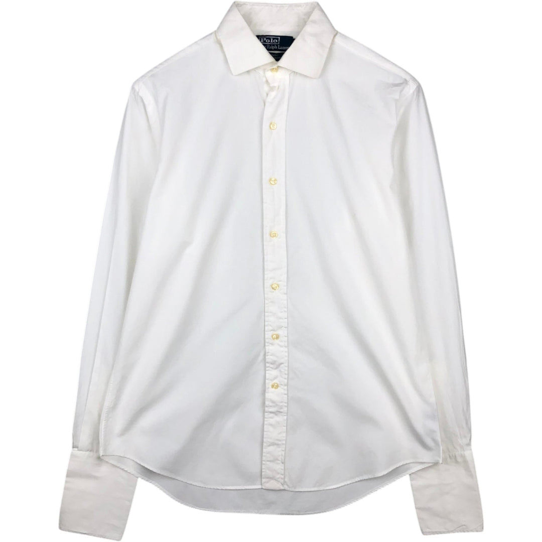 Ralph Lauren REGENT Long-Sleeve Cotton Shirt with Cuffs, Men's Size L (approx.) cotton white type Vintage Second Hand