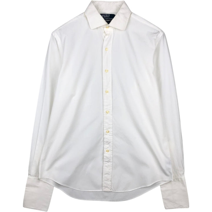Ralph Lauren REGENT Long-Sleeve Cotton Shirt with Cuffs, Men's Size L (approx.) cotton white type Vintage Second Hand