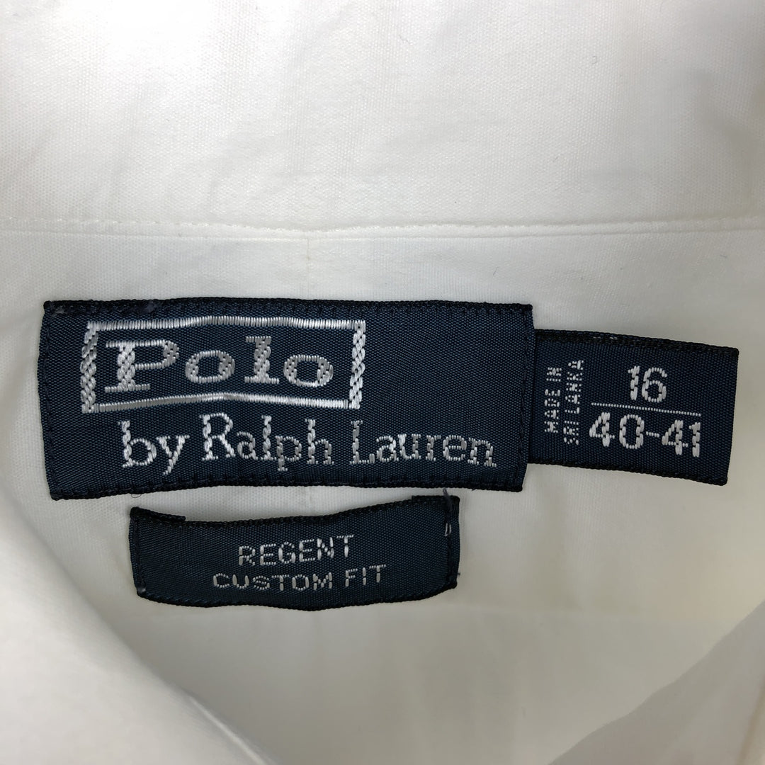 Ralph Lauren REGENT Long-Sleeve Cotton Shirt with Cuffs, Men's Size L (approx.) cotton white type Vintage Second Hand
