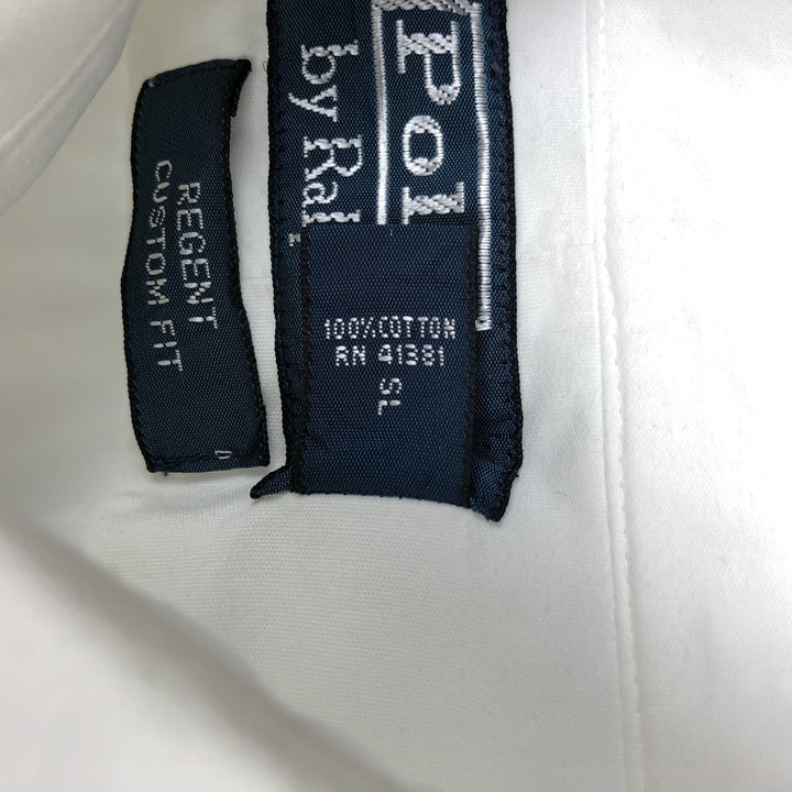 Ralph Lauren REGENT Long-Sleeve Cotton Shirt with Cuffs, Men's Size L (approx.) cotton white type Vintage Second Hand