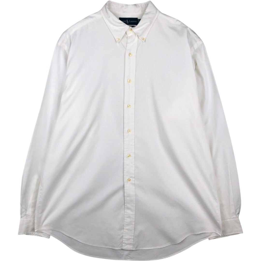 Ralph Lauren YARMOUTH long sleeve button down shirt, men's XL size cotton white type Vintage Second Hand