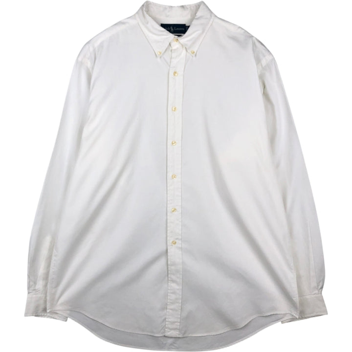 Ralph Lauren YARMOUTH long sleeve button down shirt, men's XL size cotton white type Vintage Second Hand