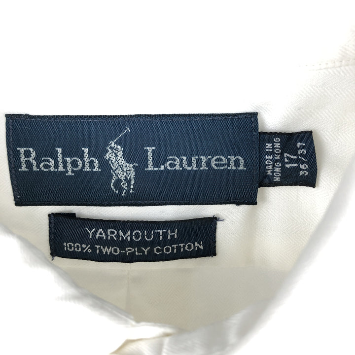 Ralph Lauren YARMOUTH long sleeve button down shirt, men's XL size cotton white type Vintage Second Hand