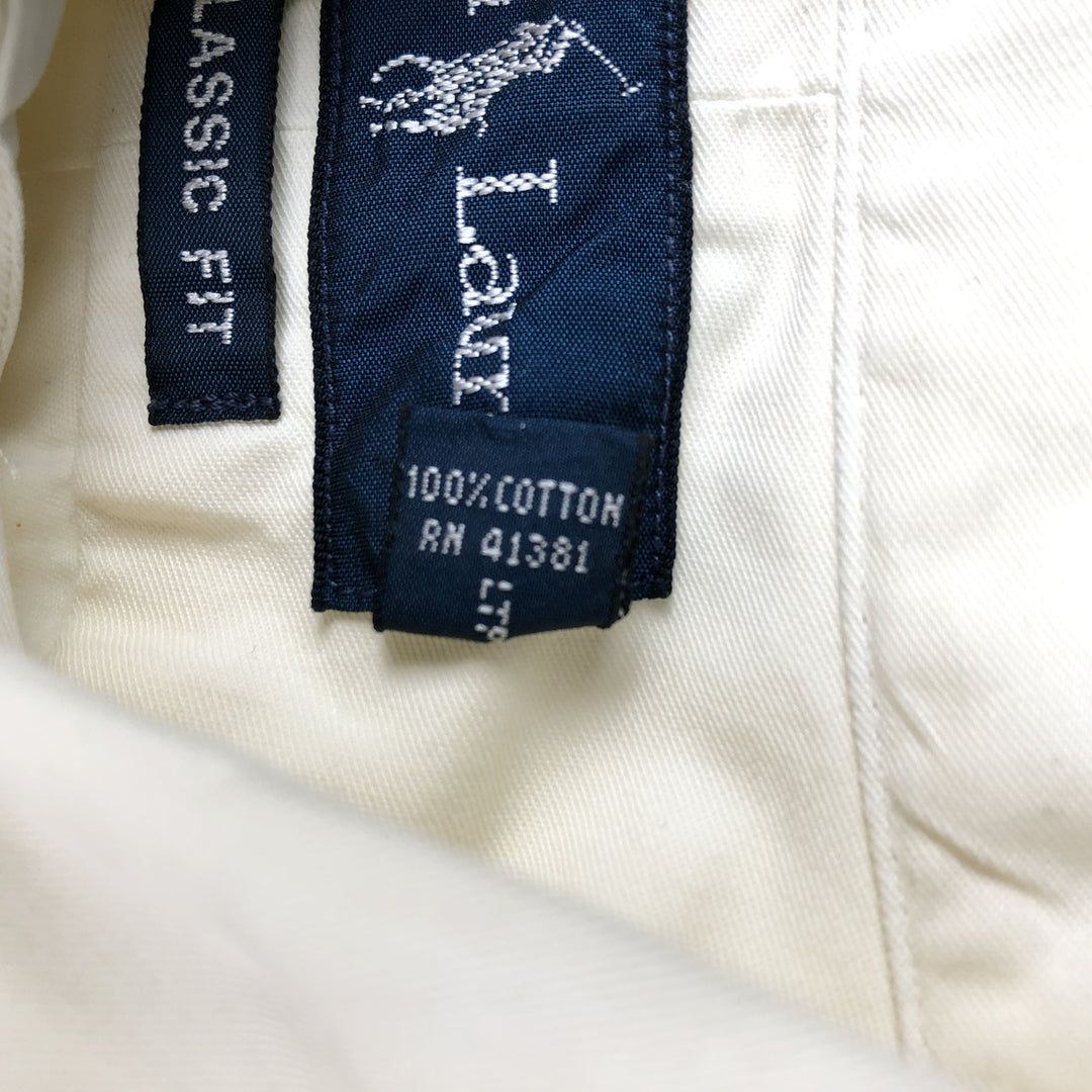 Ralph Lauren CLASSIC FIT Long-Sleeve Button-Down Shirt, Men's Size L (equivalent) cotton pale white type Vintage Second Hand