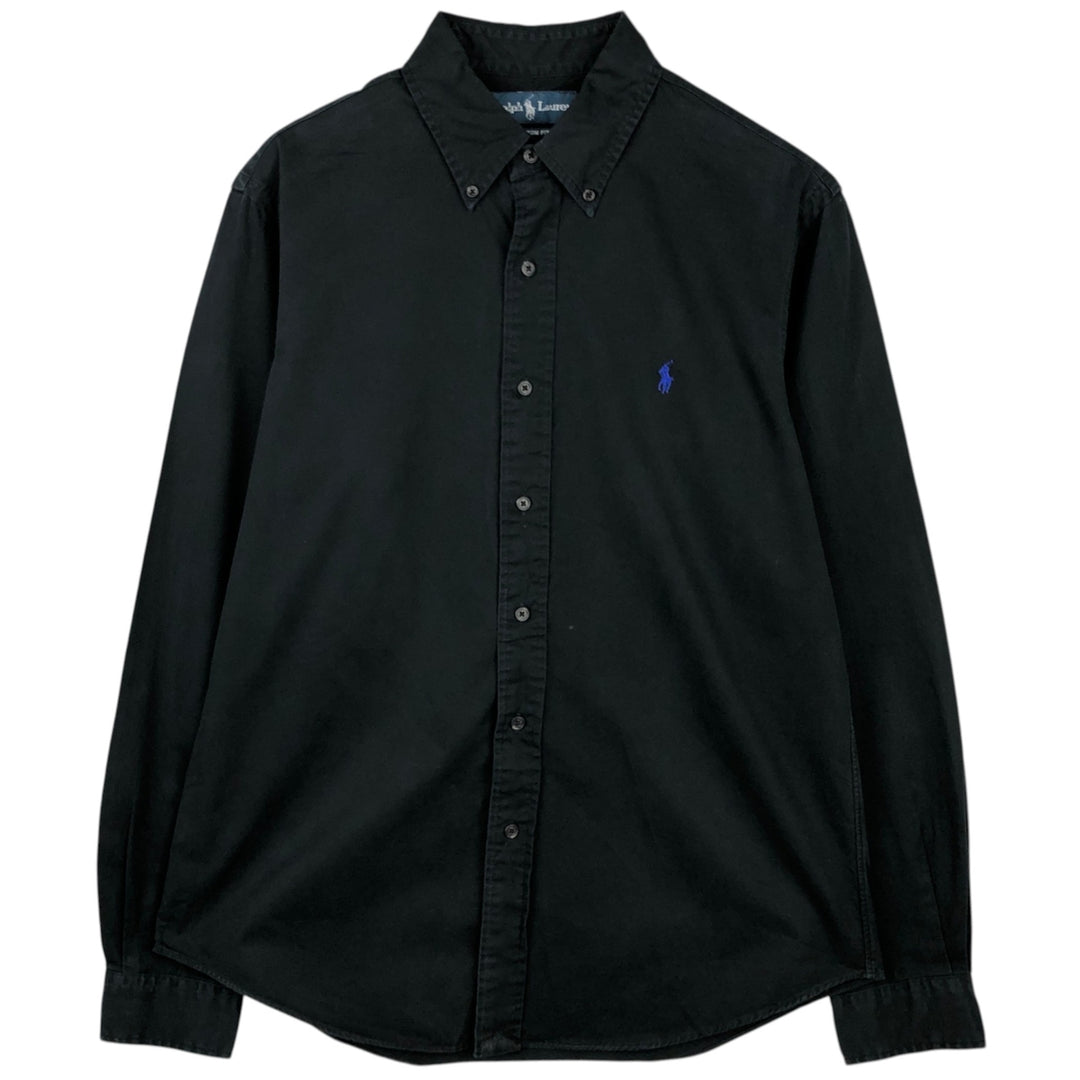Ralph Lauren CUSTOM FIT long sleeve button down shirt, men's size M cotton black type Vintage Second Hand