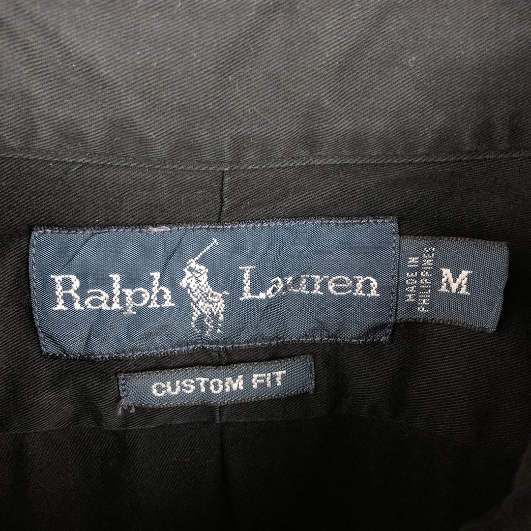 Ralph Lauren CUSTOM FIT long sleeve button down shirt, men's size M cotton black type Vintage Second Hand